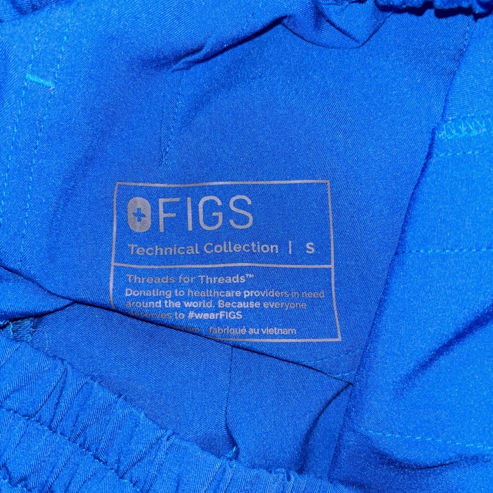 FIGS Women's Royal Blue Drawstring Jogger Scrub Pants - Picture 3 of 3